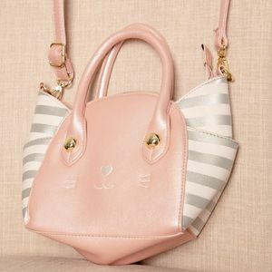 Luv Betsey Johnson Katt Cat Face Satchel Crossbody Bag Purse